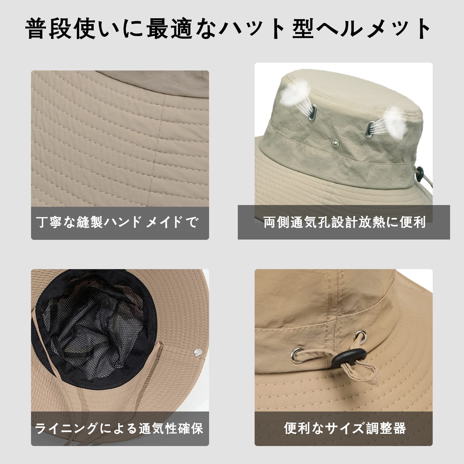 Amazon | 自転車 帽子型 ヘルメット つば広 おしゃれ ハット型 あご